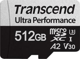 Karta Transcend 340S MicroSDXC 512GB Class 10 UHS-I/U3 A2 V30 (TS512GUSD340S) | TS512GUSD340S | 760557863151