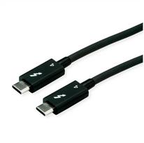 Kabel USB Roline ROLINE Thunderbolt 4 Kabel C-C ST/ST 40Gbit/s 100W passiv Black 0,5m | 11.02.9043 | 7630049628991