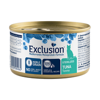 Exclusion Mediterraneo konservai sterilizuotoms katėms su tunu, 85 g