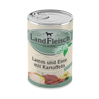 LandFleisch konservai šunims su ėriena, antiena ir bulvėmis, 400 g