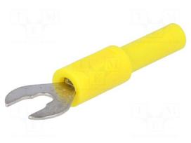 Laboratory connector: fork terminals | 60VDC | 36A | yellow | 1mΩ