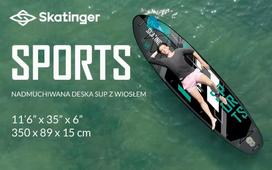 Skatinger Grey Sports 350x89x15 Yoga SUP Board