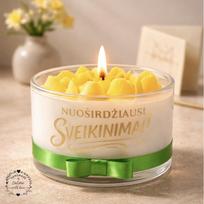 Aromatinė sojų vaško žvakė Geltonos tulpės