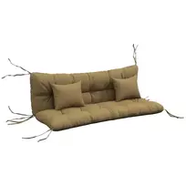 4 dalių sėdynių pagalvėlių rinkinys, 150x50 cm, vandeniui atsparios kėdžių pagalvėlės su raišteliais, 10 cm storio, rudos spalvos