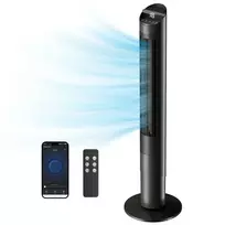 116 cm bokštinis ventiliatorius, pastatomas ventiliatorius su nuotolinio valdymo pultu, WiFi programėlės valdymu, 65° osciliacija, 6 greičiai, 4 režimai