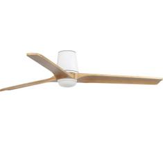 FARO 338381S-LED Reguliuojamas ventiliatorius HEYWOOD TUB L 10W/230V CCT Ø132 cm medžio/balta + nuotolinis pultas