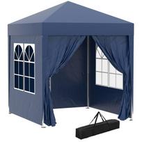 Sodo paviljono prekybinė palapinė 2x2 m, su 4 nuimamomis sienelėmis, mėlyna