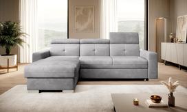 Kampinė sofa Fresia Nube 5, šviesiai pilka sp., kairinė, 176 x 247 cm x 104 cm