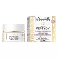 EVELINE_Jaunystės eliksyras – aktyviai stangrinantis veido kremas 50+ su daugybe peptidų, 50 ml