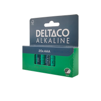 AAA šarminės baterijos DELTACO, 20 vnt. pakuotė / LR03-20B / 1903324