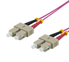 Ooptinis kabelis DELTACO, 2m, SC-SC Duplex, 50/125, pink / SCSC-72
