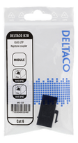 Cat6 "Keystone" jungtis, neekranuota, 2xRJ45, plastikinė, 180 DELTACO juoda / MD-125