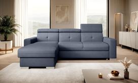 Kampinė sofa Fresia Poco 40, tamsiai mėlyna sp., kairinė, 176 x 247 cm x 104 cm