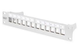 Digitus Modular patch panel, 12-port (gray, 1U, for Keystone modules)