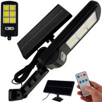 Soliarinis lauko šviestuvas su pultu COB 120 LED su laisvai pastatoma saulės baterija