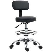 Ergonomiškas biuro kėdė, aukščio reguliavimas, su kojų žiedu, juoda, dreh, ofisui