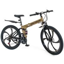 26" kalnų dviratis, sulankstomas, dviguba amortizacija, Shimano 21 pavarų, VOLTOURI