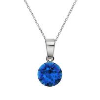 Sidabrinis kaklo papuošalas moterims DiamondSky „Classic (Capri Blue)“ su Swarovski kristalais, Golden