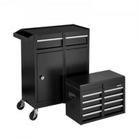 Įrankių spinta, riedanti 2-in-1 įrankių spintos organizatorius, 53x28x104 cm, juoda, metalas