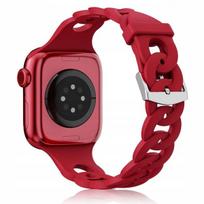 „BestAccessories" silikoninis dirželis laikrodžiui A. Watch 4 5 6 7 8 9 10 11 SE 40 mm 41 mm 42 mm, raudonas