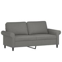 vidaXL Dvivietė sofa, tamsiai pilkos spalvos, 140cm, audinys, Pilka