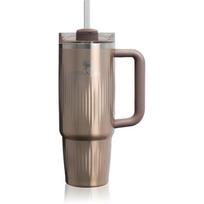 Stanley Quencher H2.O FlowState™ Fluted Tumbler nerūdijančiojo plieno puodelis su šiaudeliu vidutinis Pale Gold Shine 890 ml