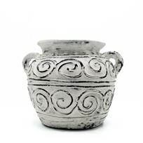 Graikiško stiliaus molinis vazonas su rankenomis - kreminis, 15 cm