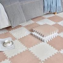 Minkštas princesiškas grindų kilimas,  12 balta + 12 kupranugaris