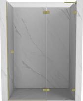 Mexen Lunar L dešinės pusės dušo durys atveriamos 135 cm, skaidrios, šlifuotas auksinis - 834L-135-000-55-00-P