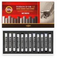 Sauss pastelės "toison D'or", 12 spalvų, pilkos spalvos
