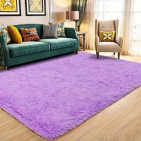 Violetinis ilgaplaukis pliušinis kilimas, 47,24 * 70,86 colio / 120 * 180 cm