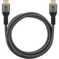 Goobay 64993 Hdmi kabelis 4k 60hz, 1m, juoda-sidabrinė, aliumininis