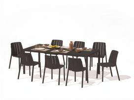 9-ių dalių lauko baldų komplektas Tiberima Bistrot/Tevere stalas 147-211 cm, Anthracite