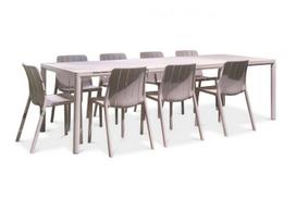 9-ių dalių lauko baldų komplektas Tiberina Bistrot/Tevere, stalas 211-275 cm, Corda