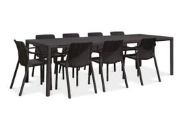 9-ių dalių lauko baldų komplektas Tiberina/Tevere, stalas 211-275 cm, Anthracite