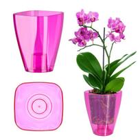 Rožinė plastikinė orchidėjų vazono dangtis Kadax, 12 cm