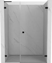 Mexen Lunar-B L dešinės atveriamos dušo durys 135 cm, permatomos, juodos - 832SL-135-050-70-00-P
