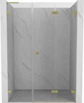Mexen Lunar-F L sulankiojamos dešinės dušo durys 135 cm, skaidrios, šlifuoto aukso - 836SL-135-050-55-00-P