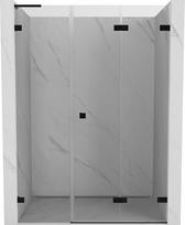 Mexen Lunar-F L lankstomos dušo durys dešinės 150 cm, permatomos, juodos - 836SL-150-050-70-00-P