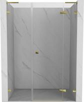 Mexen Lunar L dešinės pusės dušo durys, atveriamos, 155 cm, skaidrios, auksinės - 834SL-155-050-50-00-P