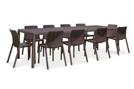 11-os dalių lauko baldų komplektas Tiberina Bistrot/Tevere, stalas 211-275 cm, Terra