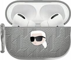 KARL LAGERFELD AIRPODS 4 MONOGRAM DĖKLAS, ELEGANTIS APSAUGINIS DĖKLAS KARL HEAD AUSINĖMS AUSINĖMS