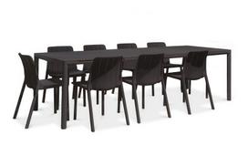 9-ių dalių lauko baldų komplektas Tiberina Biastrot/Tevere, stalas 211-275 cm, Anthracite