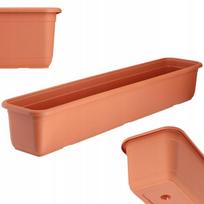 Gėlių dėžė balkonui 80 cm, plastikinė, pailga