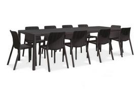 11-os dalių lauko baldų komplektas Tiberina Bistrot/Tevere, stalas 211-275 cm, Anthracite