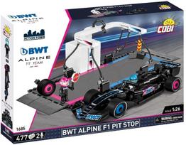Konstrukcinis rinkinys Cobi Bwt Alpine F1 Pit Stop su bolidu ir figūrėlėmis
