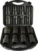 Smūginės terkšlės galvučių rinkinys 1", 8 vnt., 19-41 mm