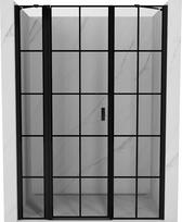 Mexen Mist dušo durys, atveriamos kairės pusės 150 cm, juodas tinklelis, juoda - 8A4-150-001-70-77-L, 150x200