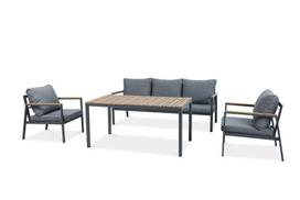 Lauko baldų komplektas Edison Dining, Dark Grey