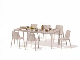 7-ių dalių lauko baldų komplektas Tiberina Bistrot/Tevere stalas 147-211 cm, Corda